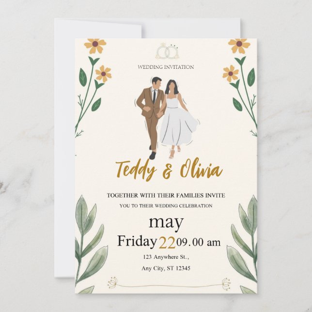 chic wedding invitation (Front)