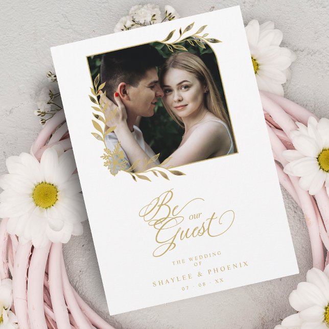 Chic Wedding Luxury Golden Branches Frame Photo (Creator Uploaded)