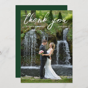 Chic Wedding Photo Thank You Card