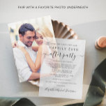 Chic Wedding Reception Save the Date  Vellum Invitations<br><div class="desc">Celebrate your love in style with our wedding reception save the date vellum overlay, perfect for announcing your elopement or private wedding to friends and family and inviting them to celebrate with you. Featuring "Happily Ever After Party" in a blend of a chic calligraphy script with swashes and simple modern...</div>