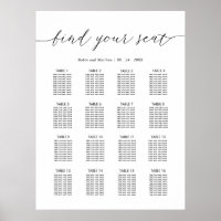 Chic Wedding Reception Seating Chart Sign