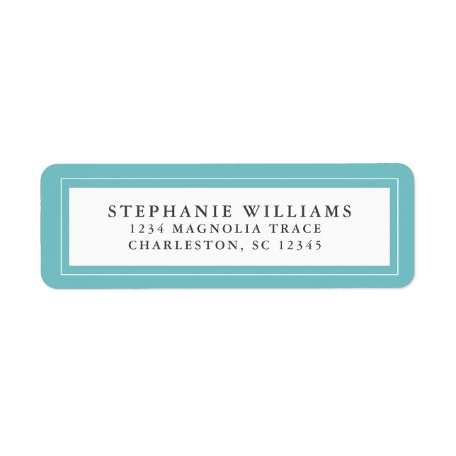 Chic Wedding RSVP Aqua Blue Green Return Addres (Front)