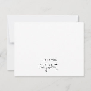 Chic Wedding Thank You White Flat Note Card