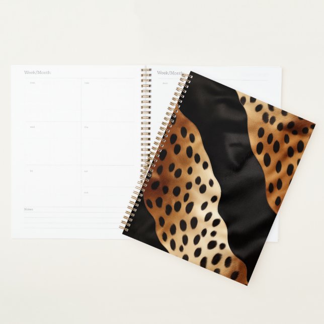 Chic Western Black Brown Cowhide  Planner (Display)