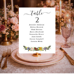 Chic Whimsical Vintage wedding seating chart