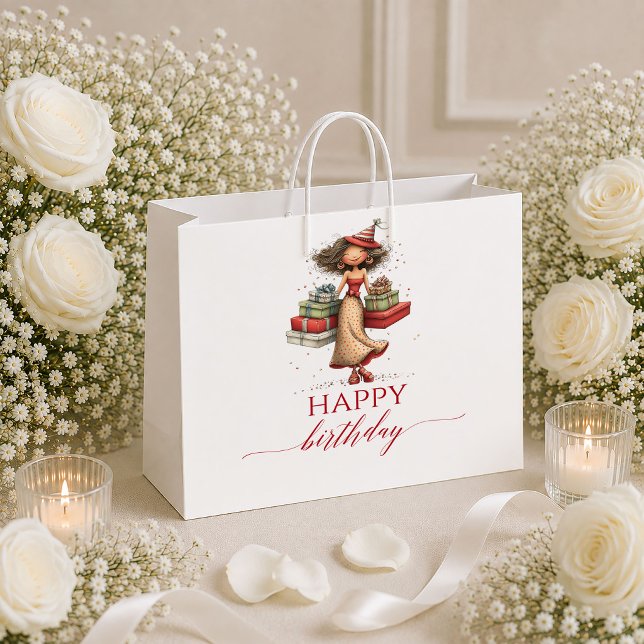 Chic Whimsical Woman Deep Red Script gift bag (Chic Whimsical Woman Deep Red Script gift bag

)
