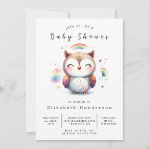 Chic Whimsy Owl Baby Shower Invitation