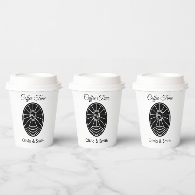Chic White & Black Stylish Winter Event Paper Cup (Multi)