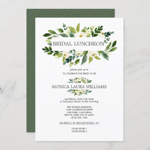 Chic White Bloom     Bridal Luncheon Wedding Invitation