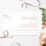 Chic White, Blush, Peach Wedding Website / Details Enclosure Card<br><div class="desc">Simple and beautiful white, blush, and peach wedding enclosure card, with all text sections open to customisation, so you can add any details you like. From wedding website, reception, or RSVP details. Design on a white background with text in modern elegant typography and elegant and minimal design with fine subtle...</div>