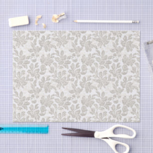 Chic White Cream Floral Wedding Tissue Paper