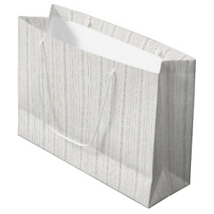Chic White Cream Stripes  Large Gift Bag