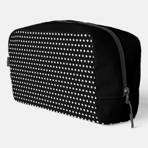 Chic White Dots Pattern On Black Dopp Kit