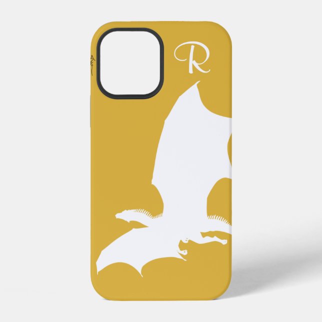 Chic White Dragon Monogram Case-Mate iPhone Case (Back)