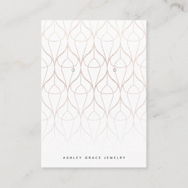 Chic White Gold Earring Display Card (Front)