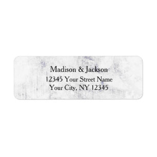 Chic White & Grey Marble Wedding Return Address