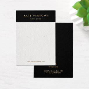 Chic White Leather Earring Jewellery Display Card