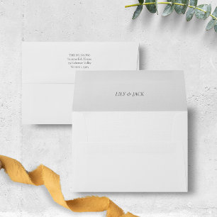 Chic White Lined Couple Names Event Wedding  Envelope