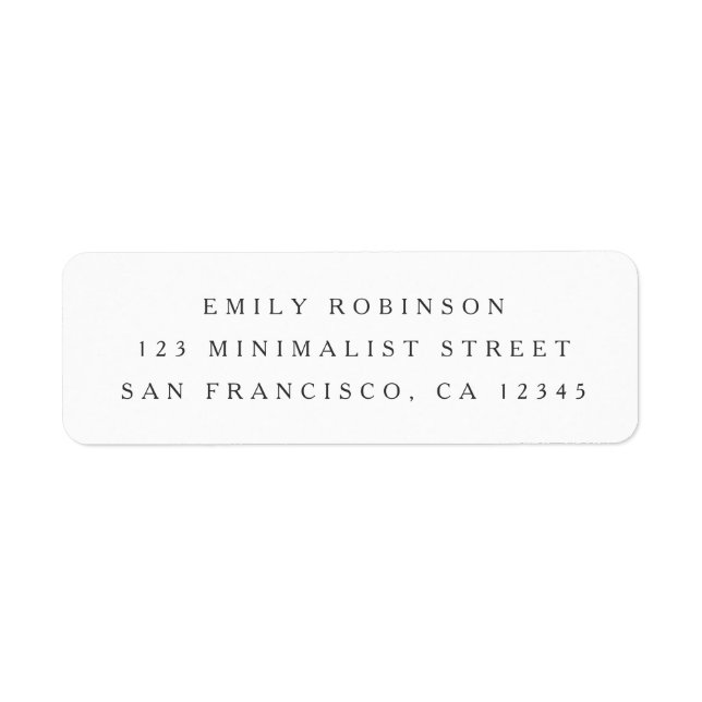 Chic white minimalist return address (Front)