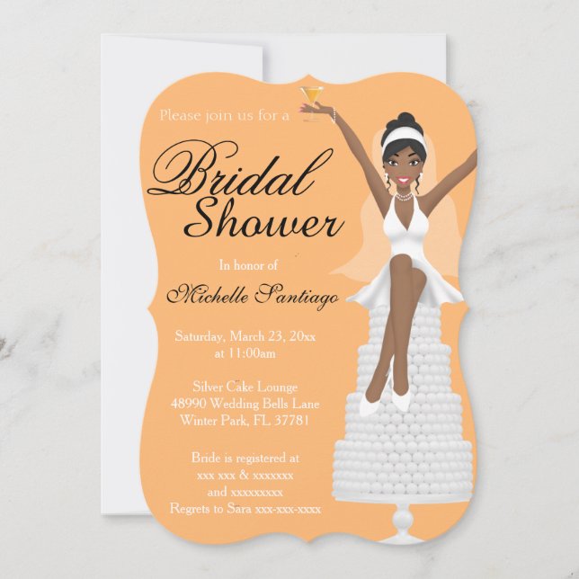Chic White Modern Bridal Shower Invite (Front)