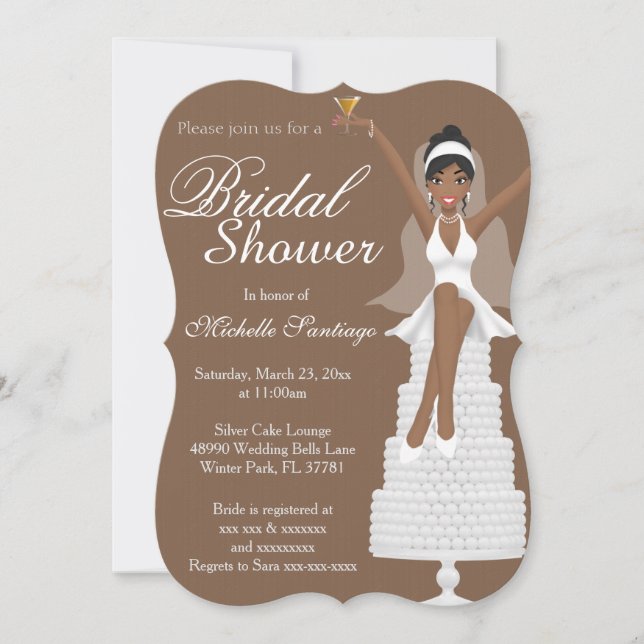 Chic White Modern Bridal Shower Invite (Front)
