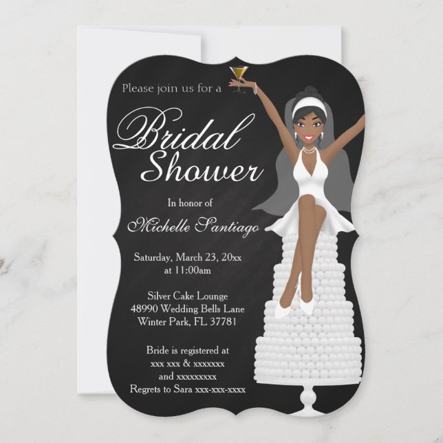 Chic White Modern Bridal Shower Invite (Front)