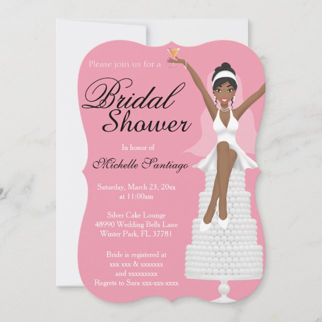 Chic White Modern Bridal Shower Invite (Front)