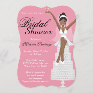 Chic White Modern Bridal Shower Invite