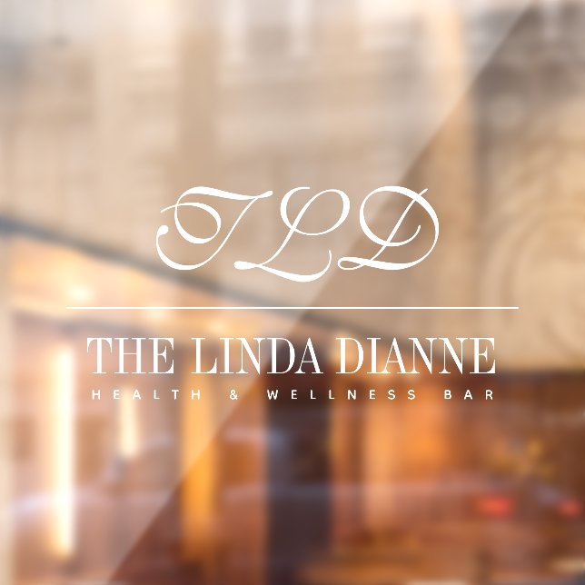 Chic White Modern Monogram Name Business Signage (Sheet 2)