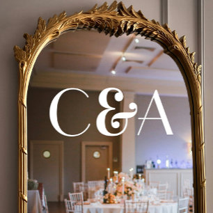 Chic White Monogram Ampersand Art Deco Wedding