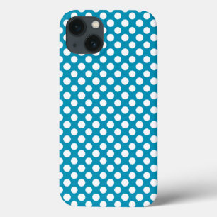 Chic White on Blue Jumbo Polka Dots iPad Case