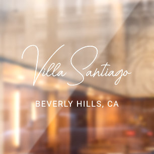 Chic White Script Home Residence Name