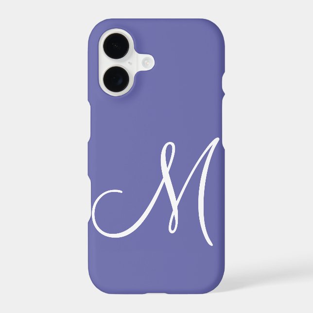 Chic White Script Initial Periwinkle (Back)
