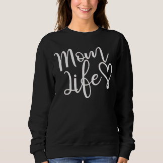 Chic White Script Mum Life Heart Sweatshirt