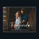Chic White Script Wedding Postponed Announcement Postcard<br><div class="desc">Chic White Script Wedding Postponed Announcement Postcard</div>