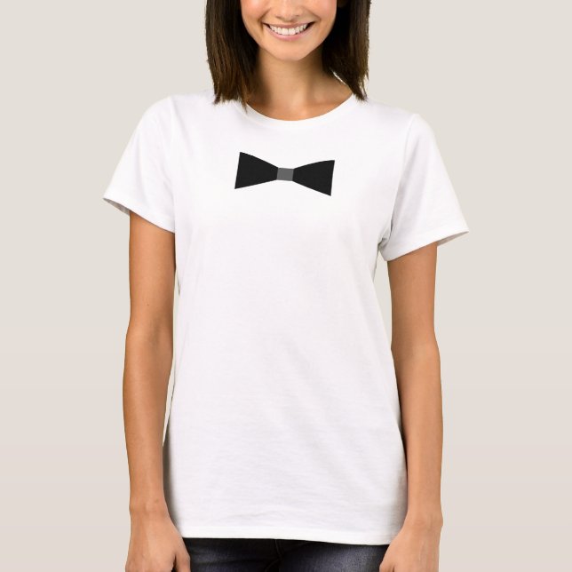 Chic White T-shirt with Bow tie (Front)