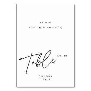Chic White Wedding Escort Place Card w/ guest name