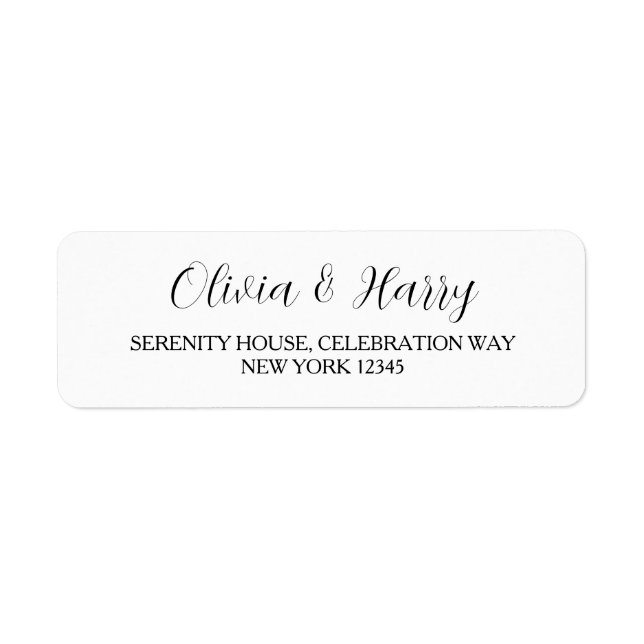 Chic White Wedding Return Address Labels (Front)