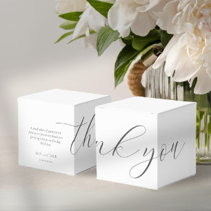 Chic White Wedding Thank you Welcome Favour Box