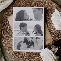 Chic Wide Photo Save The Date Announcement Card