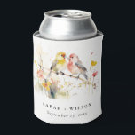 Chic Wild Botanical Watercolor Love Birds Wedding Can Cooler<br><div class="desc">It’s very easy to customise,  with your personal details. If you need any other matching product or customisation,  kindly message via Zazzle.</div>