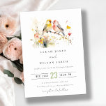 Chic Wild Botanical Watercolor Love Birds Wedding Invitation<br><div class="desc">It’s very easy to customise,  with your personal details. If you need any other matching product or customisation,  kindly message via Zazzle.</div>