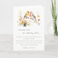Chic Wild Botanical Watercolor Love Birds Wedding