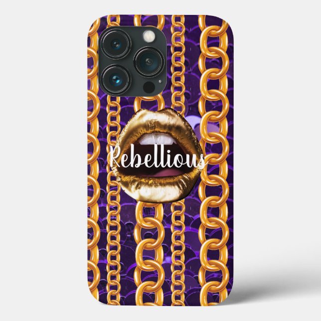 Chic Wild Pattern Gold lips Gift Beauty Girly Case-Mate iPhone Case (Back)