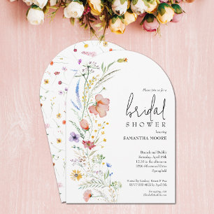 Chic Wildflower Bridal Shower Arch Invitation