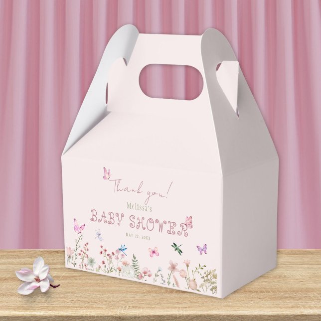 Chic Wildflower Girl Baby Shower Thank You Favour Box (Creator Uploaded)