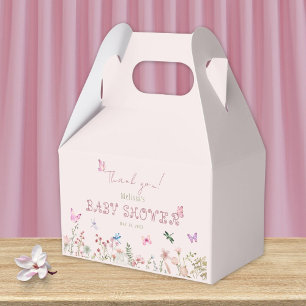 Chic Wildflower Girl Baby Shower Thank You Favour Box