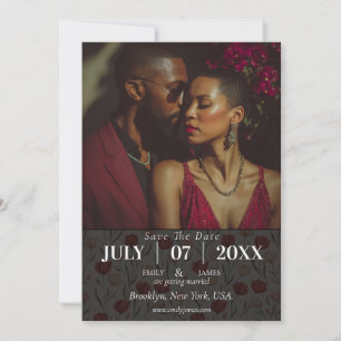 Chic Wildflower Tulip Flower Autumn Wedding Save The Date