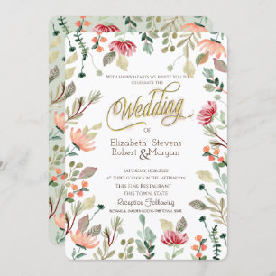 Chic Wildflower Wedding Invitation