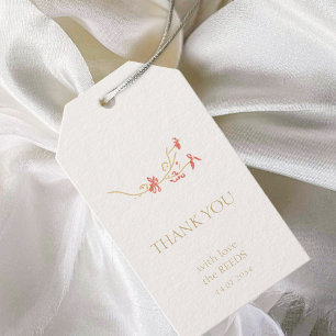 Chic Wildflower Wedding Thank You Gift Tags